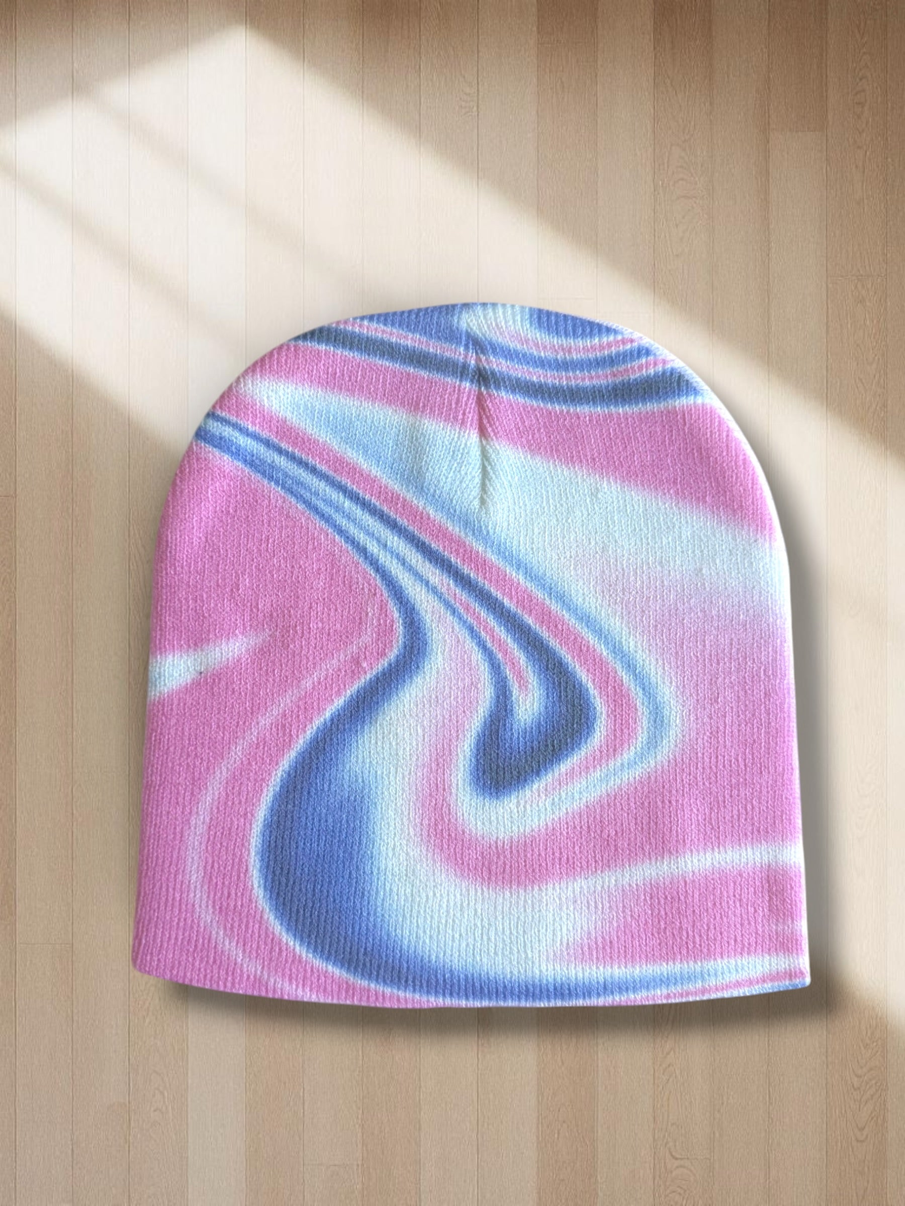Pink & Blue Swirl Beanie