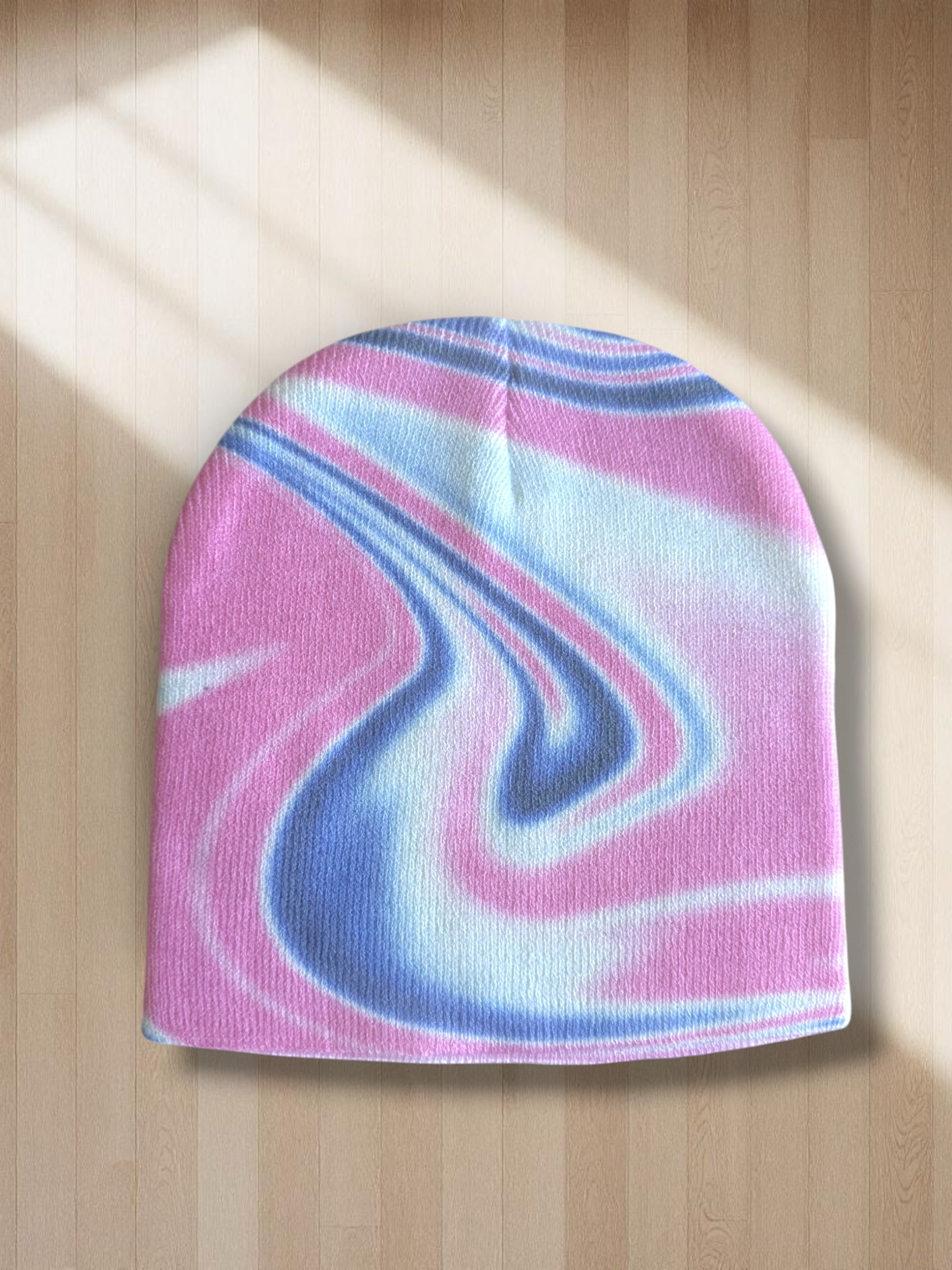 Pink & Blue Swirl Beanie